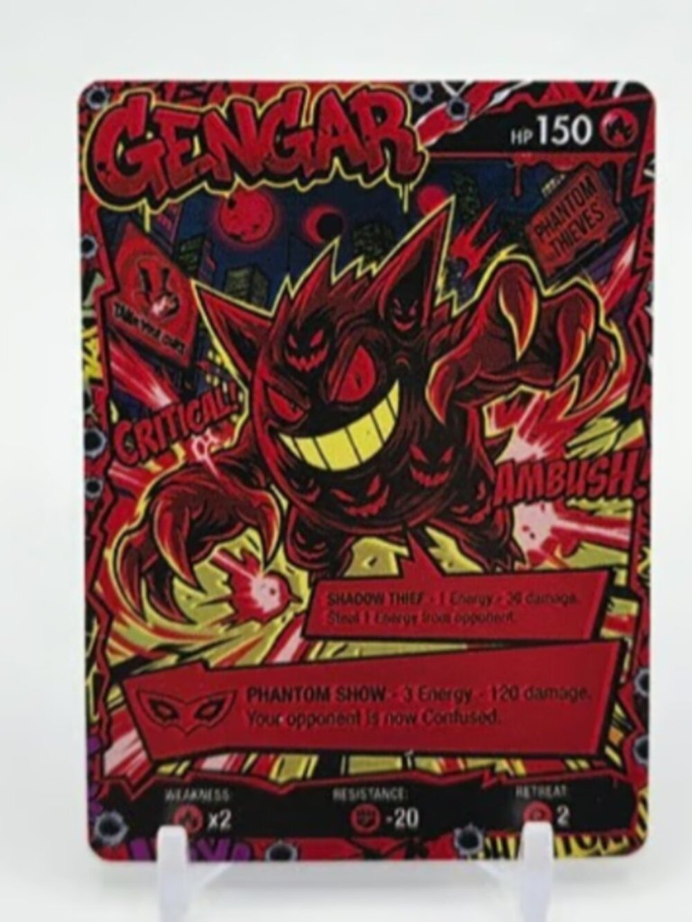 GENGAR Fan-Art READ DISCRIPTION: HOLO GENGAR Card GENGAR Pokemon Card p1